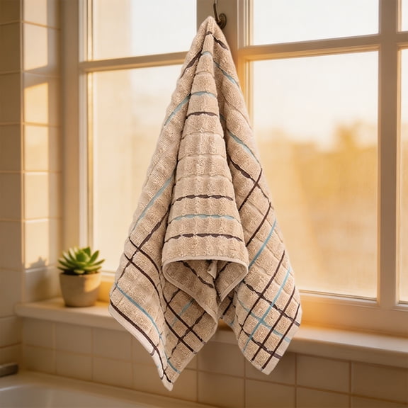 HOZADOIE Cotton Towels 13X29In, Ultra Soft & Highly Absorbent Hand Towels for Bathroom, Soft Feel Fingertip Towels Quick Drying Towels, Brown