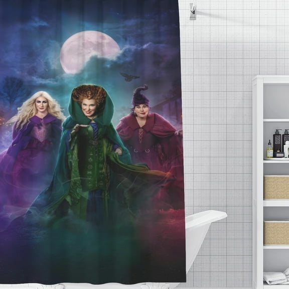 Hocus Pocus-theme Bathroom Shower Curtain Home Decor,Bath Curtains Durable Waterproof Bath Curtain , Adluts Girls Boys Bathroom Decor House Gifts 36x71inch（90cmX180cm）