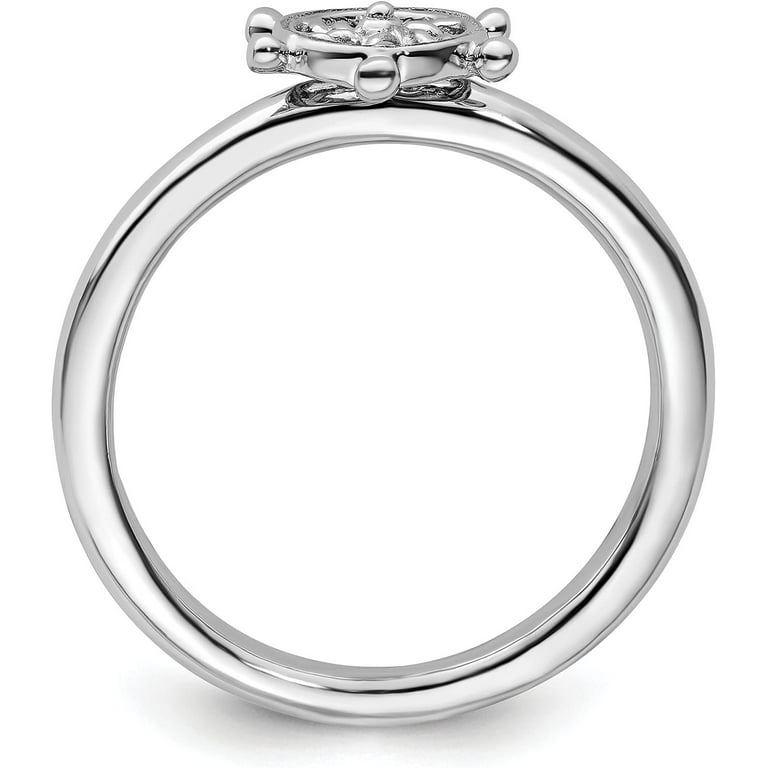 Sterling Silver Stackable Expressions Ship's Wheel Ring