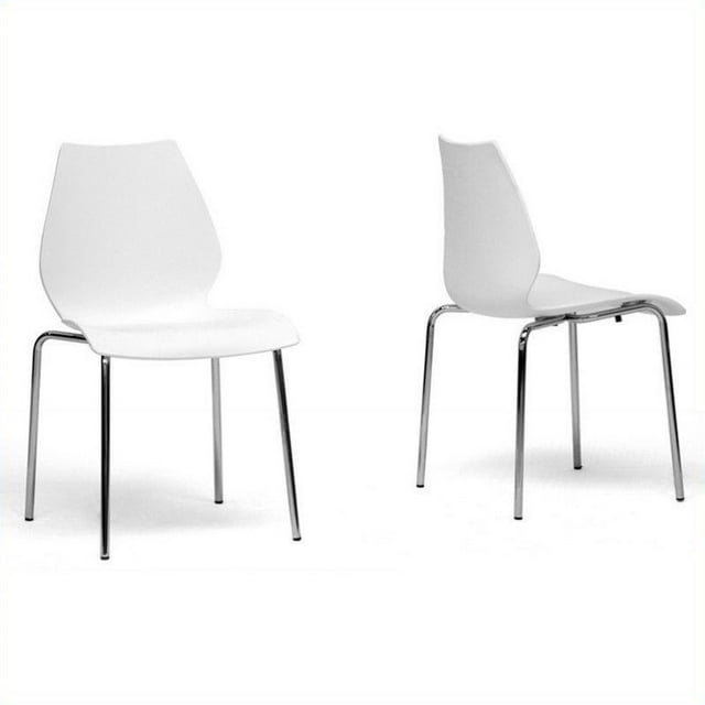 Baxton Studio Chaise de Salle à Manger Superposée en Blanc (Lot de 2)