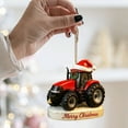 thumbnail image 3 of Shoreew Christmas Ornament Tractor Wearing Xmas Hat Charm Festive Hanging Decoration Holiday Seasonal Home Accent, 3 of 6