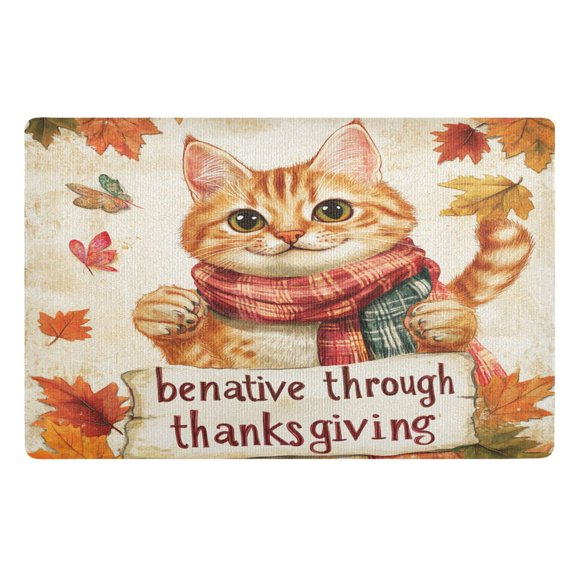 BZSMCE Floor Mats 32x20in Cute Orange Cat Creativity Doormats