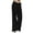 Black, variant on Huowey Pants for Women Casual Elastic Leg Drawstring Cotton Waist Pants Solid Color Long Wide Pants