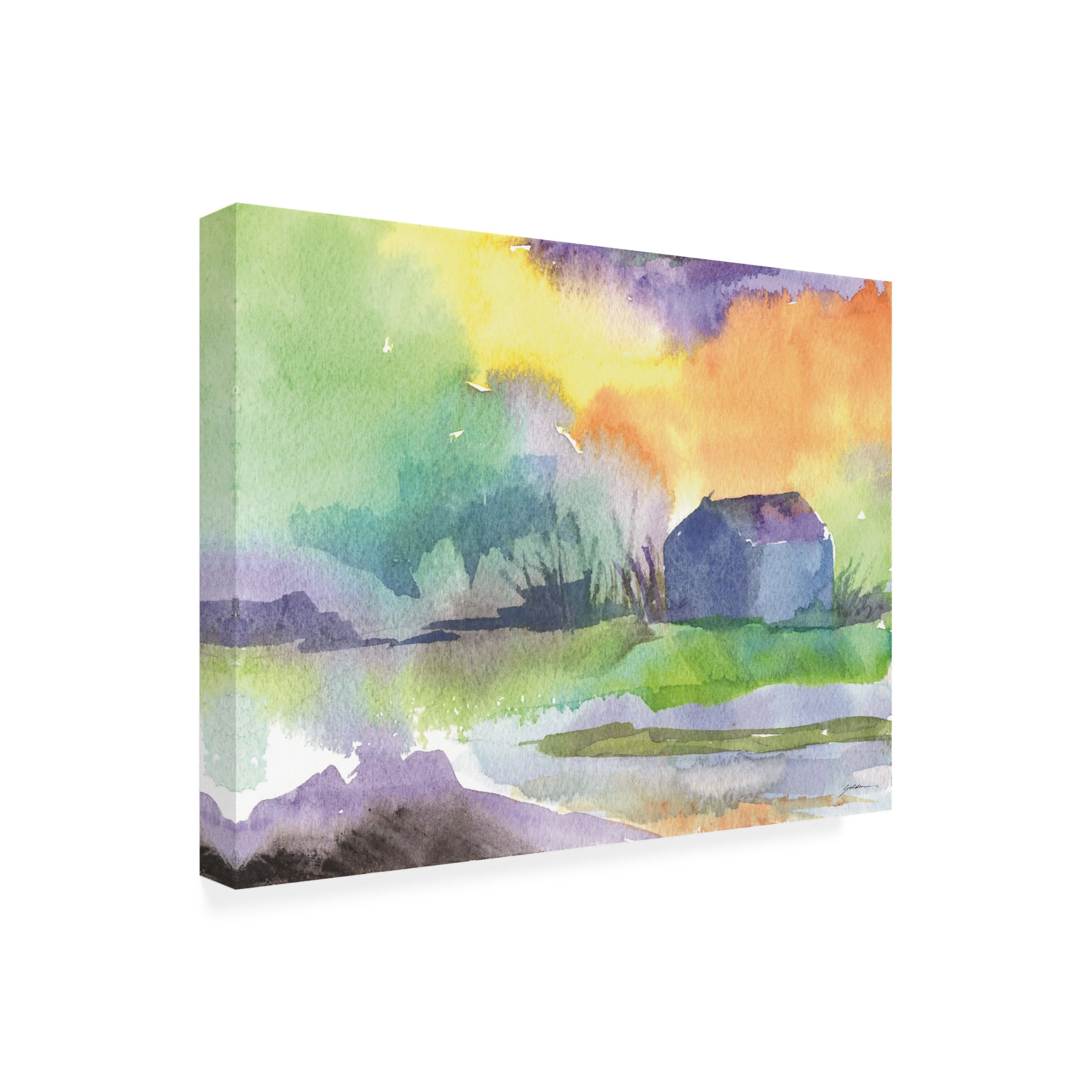 Canvas Wall Art - Sheila Golden 'Boathouse 1' Wall Art for Living Room, Bedroom, or Office Décor by Trademark Fine Art - 24 x 18 Inches