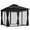 Black, variant on Outsunny 10' x 12' Double Roof Hardtop Gazebo with Nettings Curtains Grey