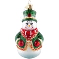 thumbnail image 1 of Adornos navideños, adornos de vidrio soplado para árbol de Navidad, colección de muñecos de nieve con sombrero de copa, adornos colgantes, decoraciones navideñas para árbol de Navidad, fiestas navideñ, 1 of 6