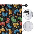 thumbnail image 4 of Blackout Kids Curtains,Colorful Games Controller Black Pattern Childrens Insulated Curtains Set Of 2,Bedroom Essentials,Toddler Room Decor 52"x84", 4 of 5