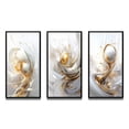thumbnail image 2 of Designart "Golden Sphere Fractal" Fractals Framed Wall Art Set Of 3 - Gold Transitional Frame Canvas Set For Living Room Decor, 2 of 6