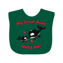 Inktastic My Great Aunt Loves Me Orca Family Boys or Girls Baby Bib