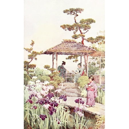 - An iris garden Flowers & Gardens of Japan 1908 Poster Print by Ella Du Cane