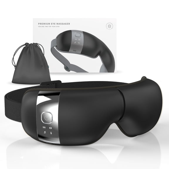 HuBDIC Hem-5 Premium Eye Massager with Heat and Vibration │ for Dry Eyes and Relax Eye Strain Dark Circles Eye Bags and Improve Sleep (Black)