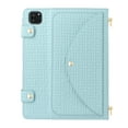 thumbnail image 4 of Case for iPad Air 13 2024/Pro 12.9 2022/2021/2020/2018, Folio Stand PU Leather Crossbody Strap Cover with Shoulder Strap, Multi-Card Slots Zipper Pocket Pen Slot Envelope Pocket Wallet Case, Blue, 4 of 11