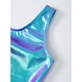 thumbnail image 4 of Eandarui Kids Girls Shiny Metallic Camisole Leotard Ballet Dance Workout Full Length Unitard Jumpsuit Colorful M, 4 of 6
