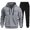 T1044 Light Gray, variant on Curuila Mens Sweatsuits 2Pcs Sets With Pocket Half Zip Long Sleeve Solid Color Hooded Sweatshirt With Sweatpants Spring Autumn Fashion Tracksuit Size L