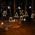 thumbnail image 4 of Guirnalda de luces LED navideñas con forma de estrella y luna, cortina de hadas para exteriores, para árbol, fiesta, decoración de Navidad y Año Nuevo, 4 of 5