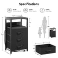 thumbnail image 4 of Mesa de Noche Lazzanto con Puertos USB-C y Enchufes CA Negra, 4 of 8