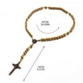 thumbnail image 2 of Hand-made Wooden Beads Necklaces Catholic Rosary Cross Pendant Long Chain Christian Religious Prayer Gift Unisex Jewelry, 2 of 11