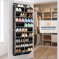 thumbnail image 4 of LazySpin 20-30 Pairs Over the Door Shoe Organizer, Clear Pockets Hanging Shoe Storage for Closet, 10-Tier Door Shoes Rack, Handing Shoes Holder for Sneakers, Boots, Heels, Black, 4 of 8