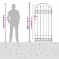 thumbnail image 4 of vidaXL Fence Gate Gray 89 x 200 cm Steel, 4 of 4