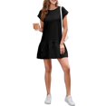 thumbnail image 2 of Vestido BLENCOT, camiseta casual de manga corta de verano para mujer, color negro, 2 of 6