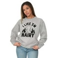 thumbnail image 3 of Like 'Em Hairy Bigfoot Legend Hoax Women Plus Size Crewneck Sweatshirt Brisco Brands 2X, 3 of 5