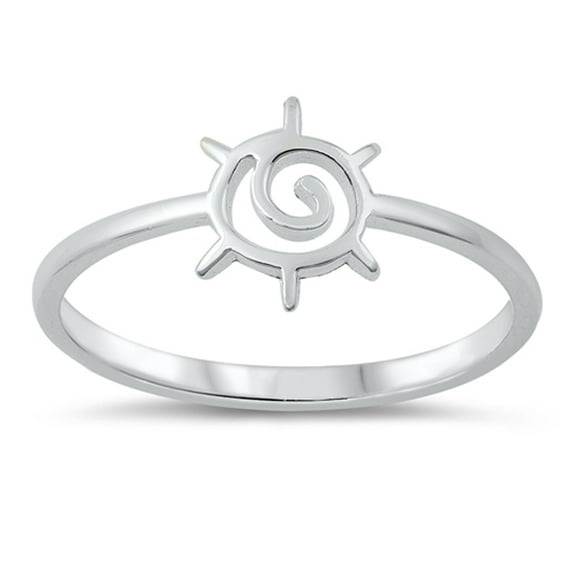 Cute Spiral Sun Shine Ring .925 Sterling Silver Band Jewelry Female Male Unisex Size 9