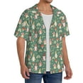 thumbnail image 2 of Gukieu Mushrooms Gnome Print Men's Short-sleeved Shirts, Button-down Pocket Shirts, T-shirts, Beach Vacation Travel Summer Clothing-Small, 2 of 5