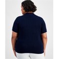 thumbnail image 2 of Tommy Hilfiger Womens Ribbed Polo Sweater, Blue, Plus Size, 0X, 2 of 2