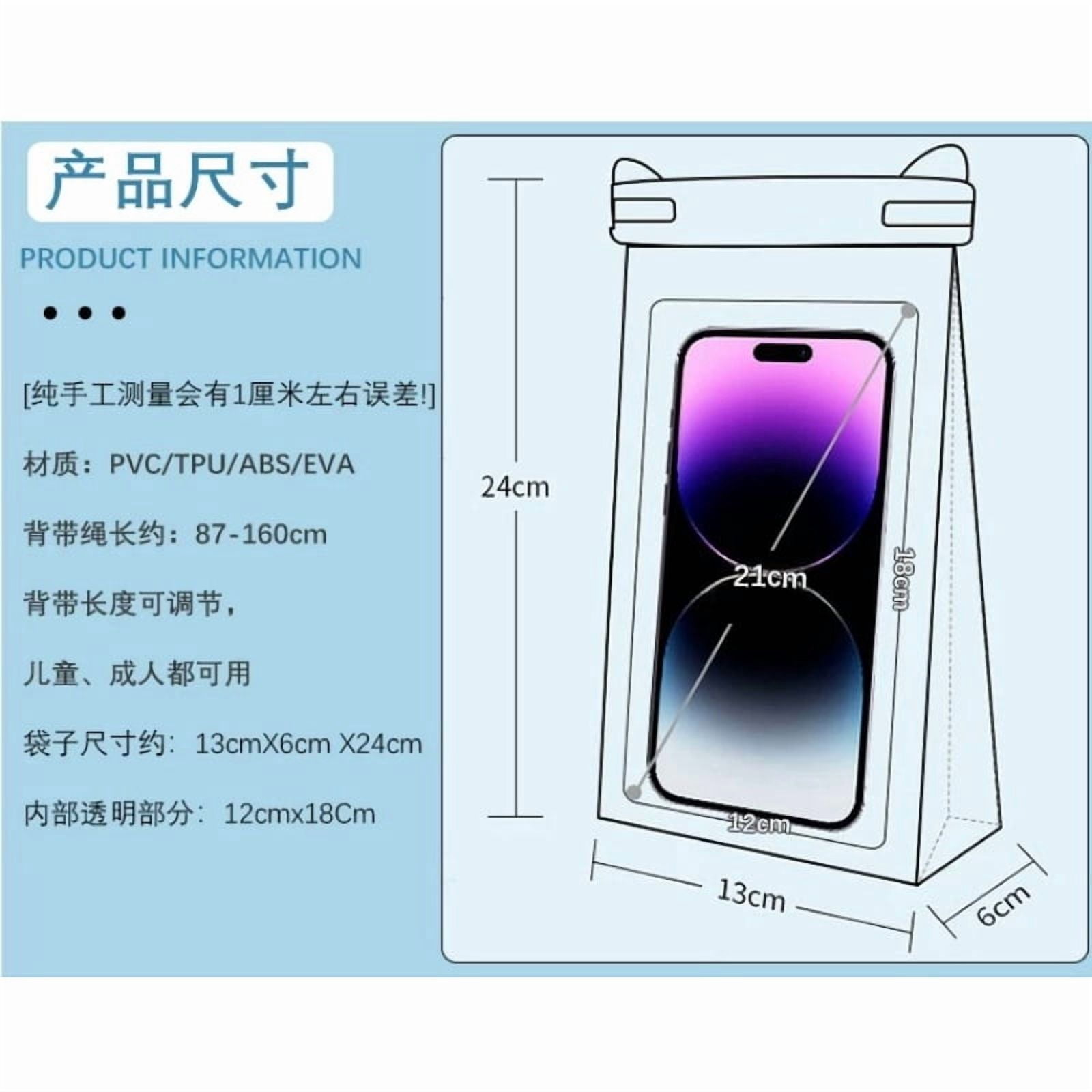 IPX8 Waterproof Phone Pouch Large Capacity, Floating Dry Bag with Touchscreen for Swimming Snorkeling Diving