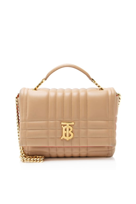 Pre-Owned Burberry Quilted Lambskin TB Lola Small Top Handle