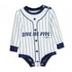 thumbnail image 5 of Mameluco de verano,Ropa de bebé recién nacido pantalones cortos mameluco de manga corta,Conjunto de mameluco de jersey de béisbol para niños pequeños,Ropa de bebé Body Traje 3 a 6M, 5 of 10