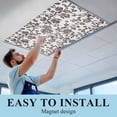 thumbnail image 6 of Farmhouse Black Fluorescent Light Covers, Vintage Flower Leaf Botanical Plant Magnetic Light Covers for Ceiling Lights, Fluorescent Ceiling Shade Filters for Classroom Bedroom Office 4x2Ft x 2PCS, 6 of 8