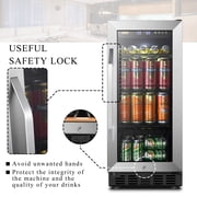 Lanbo 76 Cans Under Counter Compressor Beverage Cooler Refrigerator, 15 inch Width