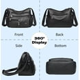 thumbnail image 3 of Crossbody Purse for Women Ladies Soft PU Leather Shoulder Bag with Multiple Pockets, Large Handbag Fashion Tote Top Handle Satchel, Blue, 3 of 7
