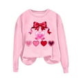 thumbnail image 3 of successthop Crew Neck Sweatshirts Women Valentine Day Bow Print Casual Clothes Long Sleeve Outfits Vacation Tops M, 3 of 5