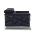 thumbnail image 4 of Titan Furnishings Modern Genuine Italian Leather Upholstered Sofa Set in Black, 4 of 18