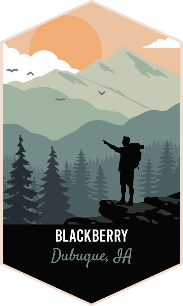 Dubuque Iowa Souvenir Vinyl Decal Hiking Trails Design