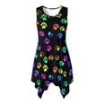 thumbnail image 4 of FUIALDOLG Summer Dresses Colorful Dog Paw Dress for Women Sleeveless Ruffle A-line Flowy Midi Dress with Pocket Business Casual Work Tshirt Dress,S, 4 of 7