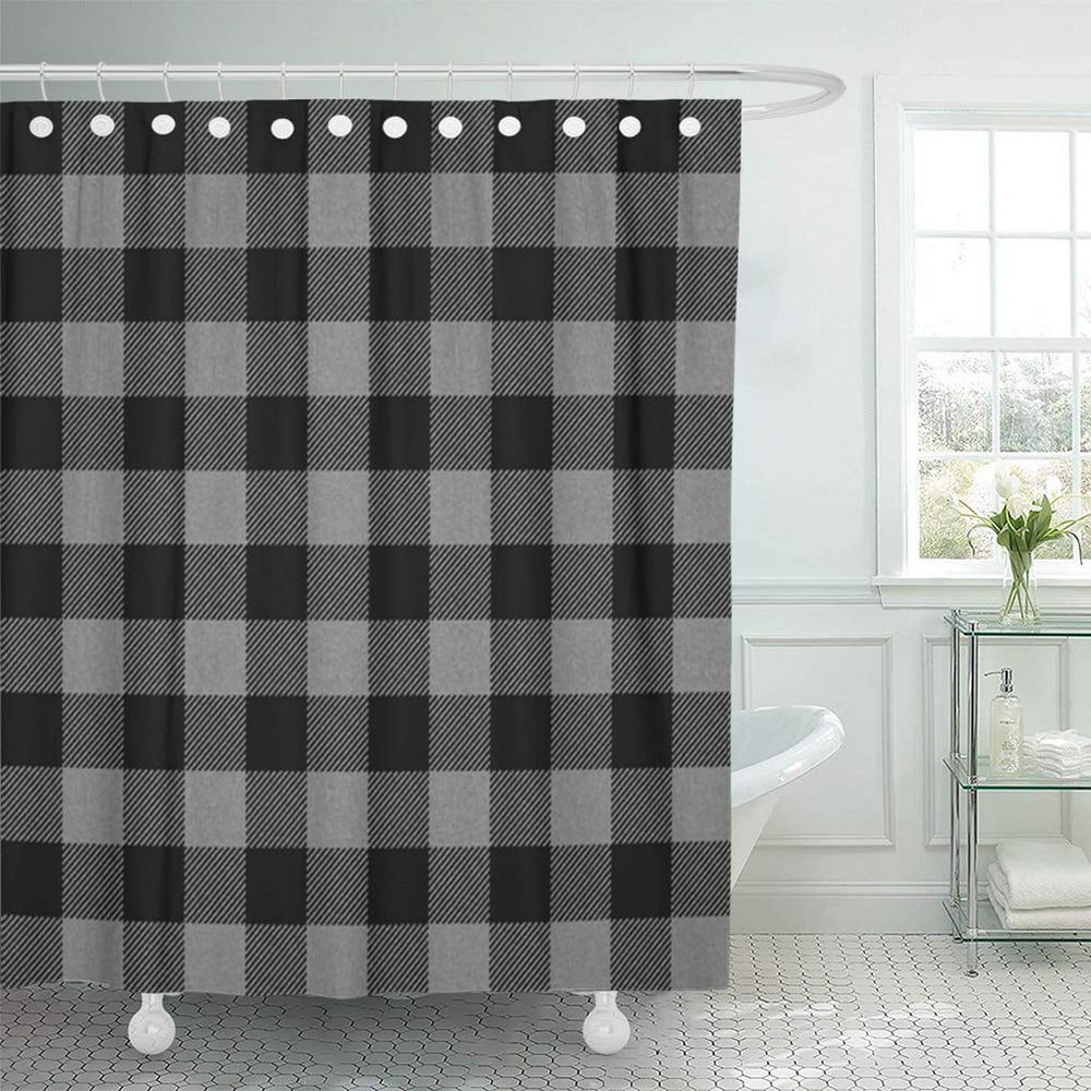 KSADK Holiday Light Grey Buffalo Plaid Pattern Lumberjack Shower