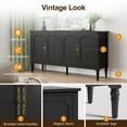 thumbnail image 6 of Heynemo Buffet Sideboard Table Set of 2, 59" Mid Century Console Table with 4 Doors, for Entryway, Living Room, Dining Room, Black, 6 of 10