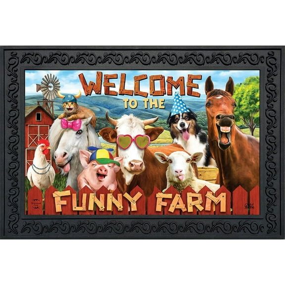 Funny Farm Summer Doormat Indoor Outdoor 18" x 30" Briarwood Lane