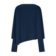 thumbnail image 6 of Aboser Batwing Long Sleeve Sweater Women Slouchy Off the Shoulder Jumper Tops Comfy Soft Cotton Knit Sweaters Loose Fit Solid Color Pullover Knitwear Navy Free Size, 6 of 7