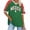 Army Green, variant on Women's Mexico Soccer Jersey, V Neck Short Sleeve Fan Supporter Shirt Collection, Patriotic Country Letter Print Rally Tee, Lightweight Retro Streetwear Match Day Cheering Slim Fit Blouse
