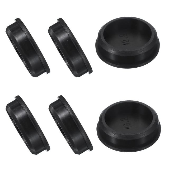 Uxcell 6 Pcs Tapón de Silicona en Forma de T, Diámetro 48 mm/1.89 Pulgadas, Tapón de Silicona Impermeable Reutilizable para Sellar Agujeros Redondos en Equipos de Tuberías, Negro