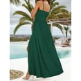 thumbnail image 2 of Mawalde Women Summer Maxi Dress Vacation Floral Spaghetti Strap Spring Casual Boho Split Beach Long Flowy Sundress Green L, 2 of 3