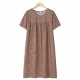 thumbnail image 2 of Baberdicy Pajamas for Women, Nightgowns for Women Summer Cotton Silk Short Sleeved Sleep Dress for Middle Aged Women New Loose Fitting Home Wear Elderly Sleepwear Plus Size Dress, 2 of 3