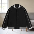 thumbnail image 5 of Lutiedan Plus Size Baseball Varsity Jacket for Women Button Down Fall Bomber Jacket Causal Long Sleeve Jacket with Pockets S-5XL, 5 of 5