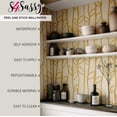 thumbnail image 4 of S4Sassy Modern Abstract Tree Pattern Wallpaper - Yellow Wall Covering, 25" x 60" Self-Adhesive Textured Vinyl Wallpaper, Walls Wrap, Easy DIY Wall Covering For Bedroom, Cabinets, Living Spaces, 4 of 9