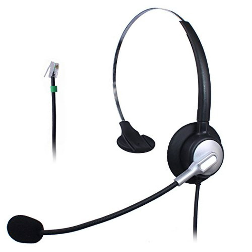 Vanstalk Telephone Headset Monaural with Noise Cancelling Mic, Call Center Headphone RJ9 for