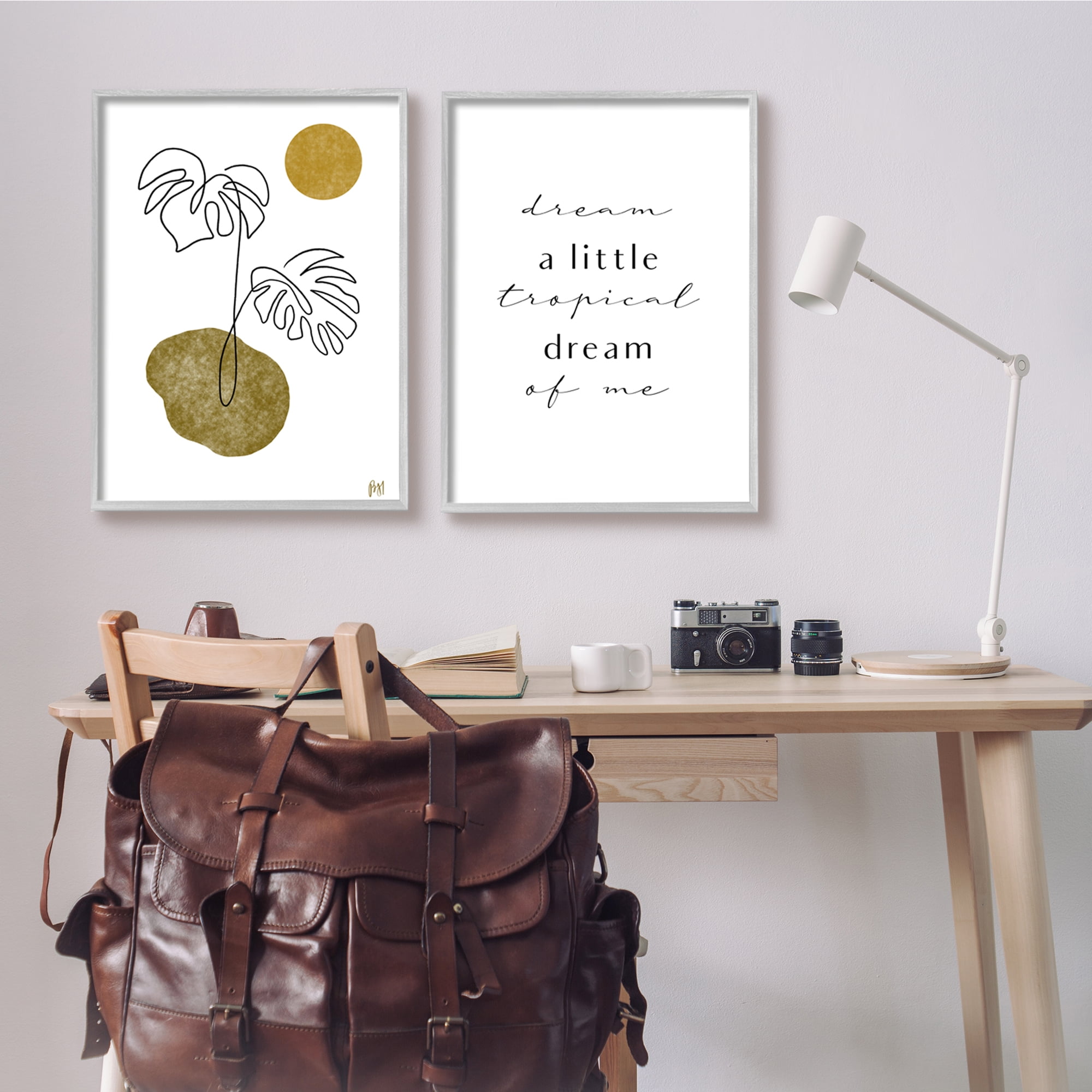 Stupell Indtries Dream Tropical Dream of Me Phrase Abstract Monstera,24 x 30,Design by Birch&Ink
